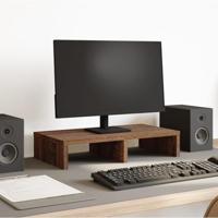 VidaXL Monitorstandaard 50x27x10 cm bewerkt hout bruin eikenkleurig - thumbnail