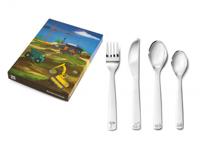 ZILVERSTAD - Kinderartikelen - Kinderbestek 4-dlg Bouwvoertuigen - thumbnail