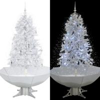 VidaXL Kerstboom sneeuwend met paraplubasis 170 cm wit - thumbnail