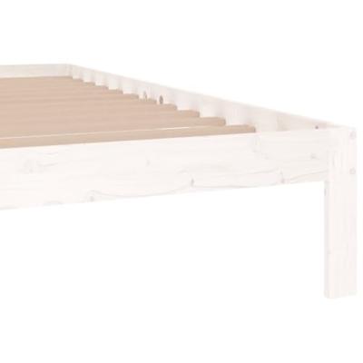 Bedframe massief hout wit 180x200 cm