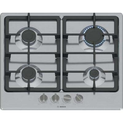 Gaskookplaat - BOSCH Serie 4 - 4 branders - 52 x 58,2 x 4,5 cm - PGP6B5K90 - Roestvrij staal