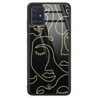 Samsung Galaxy A51 glazen hardcase - Abstract faces - thumbnail