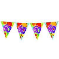 Vlaggenlijn slinger 60 jaar gekleurd - thumbnail