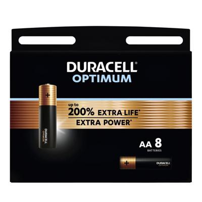Batterij duracell optimum 8x aa | 12 stuks