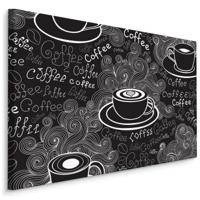 Schilderij - Reclame voor Koffie, Getekend, Premium Print - thumbnail