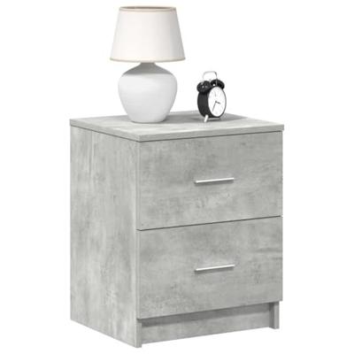 Nachtkastjes 2 st met 2 lades 40x36x50 cm betongrijs