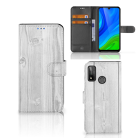 Huawei P Smart 2020 | Book Style Case | White Wood | Portemonnee hoesje - thumbnail