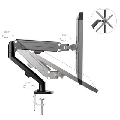 Monitorsteun Maclean, gasveer, 13"-27", 8 kg, zwart, MC-860N