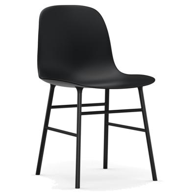 Normann Copenhagen Form eetkamerstoel Black vierpoot staal