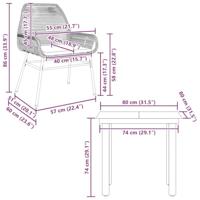 3-delige Tuinset met kussens poly rattan glas bruin - thumbnail