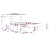Slaapbank met onderschuifbed en lades 100x200 cm fluweel geel - thumbnail