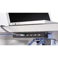 Renkforce RF-4791678 USB 2.0-hub 7 poorten Met metalen behuizing, Voor wandmontage Zwart - thumbnail