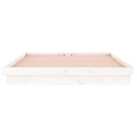Bedframe LED massief hout wit 150x200 cm - thumbnail