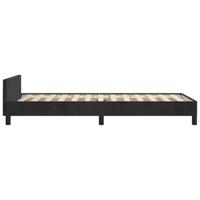 Bedframe met hoofdeinde fluweel zwart 90x200 cm - thumbnail