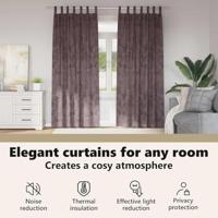 VidaXL Velvet gordijnen met gordijnen 2 pcs bruin 245 x 140 cm fluweel - thumbnail