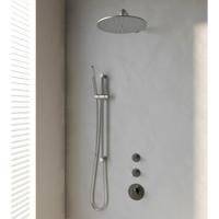 Inbouw Regendouche Set Brauer Brushed Edition Gebogen Wanduitloop Ronde Hoofddouche 30 cm Met Twee Stopkranen en Glijstang RVS Look Brauer - thumbnail