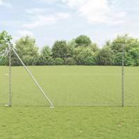 VidaXL Afrasteringspaal zilver 10 x 1,6 m (25 mm gaas) staal - thumbnail