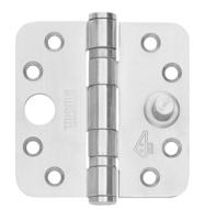 Kogellagerscharnier 89 x 89 mm met ronde hoek RVS geborsteld met dievenklauw SKG 3 sterren incl. Schroeven - thumbnail