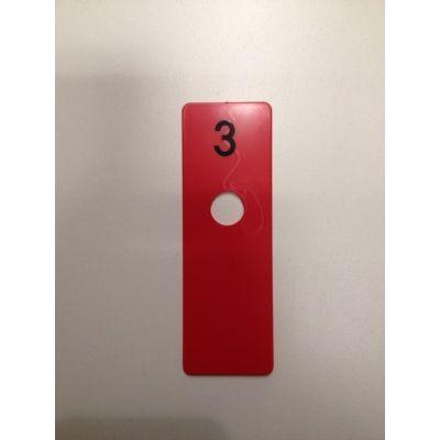 Paskamerschijf rood 40x120 mm NUMMER 3