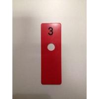 Paskamerschijf rood 40x120 mm NUMMER 3 - thumbnail