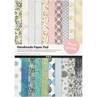 Creativ Company Papierblok bloemen met handgemaakt papier, 20 vellen - thumbnail