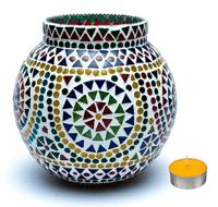 Sfeerlicht Mosaïek Waxinelichthouder Multicolor - 18 cm - thumbnail