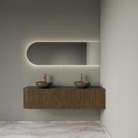 Badkamermeubelset Gliss Design Alluro 160 cm Rechts Castle Brown - thumbnail