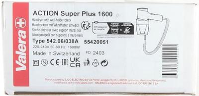 Valera Valera wandhaardroger Action Super Plus 1600W - zwart/chroom