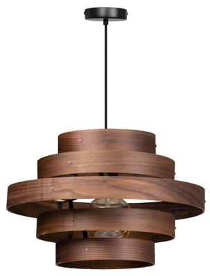 ETH Stoere hanglampWalnut 5-rings houtbruin - 05-HL4452-77