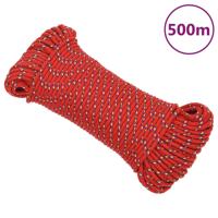 VidaXL Boottouw 3 mm 500 m polypropeen rood - thumbnail