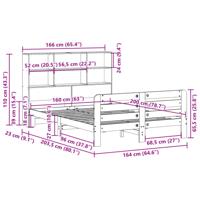 Bedframe zonder matras massief grenenhout 160x200 cm - thumbnail
