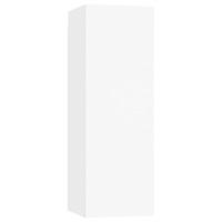 Tv-wandmeubel bewerkt hout wit - thumbnail