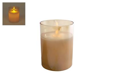 Sfeerverlichting Bianca S amber LED/glas 7,5x7,5,x10cm 3x AAA excl. batterij