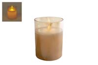 Sfeerverlichting Bianca S amber LED/glas 7,5x7,5,x10cm 3x AAA excl. batterij - thumbnail