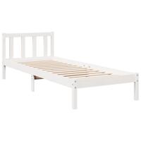 Bedframe extra lang zonder matras grenenhout wit 80x210 cm - thumbnail