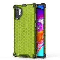 Schokbestendige honingraat PC + TPU Case voor Galaxy Note 10 + (groen) - thumbnail