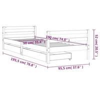 Kinderbedframe met lades 90x190 cm massief grenenhout - thumbnail