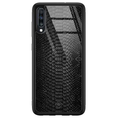 Samsung Galaxy A50 glazen hardcase - Black snake