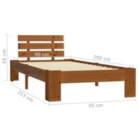 Bedframe massief grenenhout honingbruin 90x200 cm - thumbnail