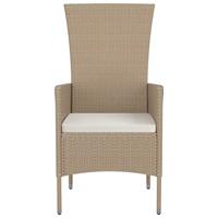 Tuinstoelen 2 st met kussens poly rattan beige - thumbnail