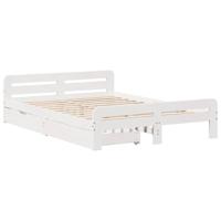 Bedframe zonder matras massief grenenhout wit 160x200 cm - thumbnail