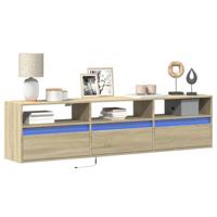 Tv-wandmeubel met LED-verlichting 180x31x45 cm sonoma eiken - thumbnail