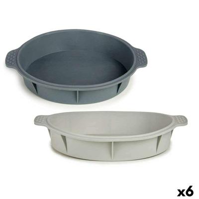 Bakvorm Kinvara Lichtgrijs Donker grijs Siliconen 30 x 4,5 x 26 cm Cirkelvormig (6 Stuks)