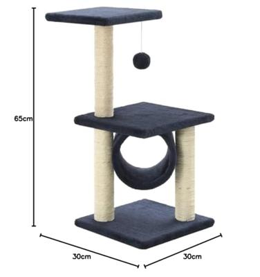VidaXL Kattenkrabpaal met sisal krabpalen 65 cm donkerblauw