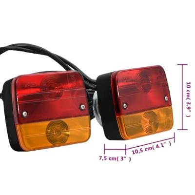 VidaXL Aanhangerlampen 2 st klassiek peertje 12 v 10,5x7,5x10 cm rood