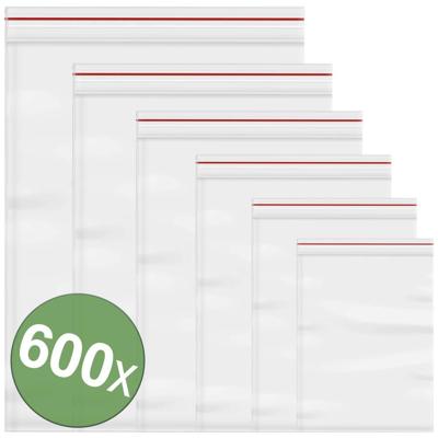 Hersluitbare zak zonder etiketstrook Transparant Polyethyleen 600 stuk(s)