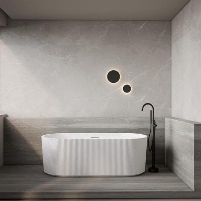 Half Vrijstaand Bad BWS Evi Met Ribbel 170x80x58 cm Mat Wit