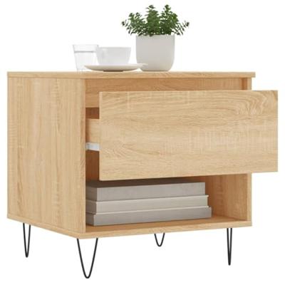 Salontafels 2 st 50x46x50 cm bewerkt hout sonoma eikenkleurig