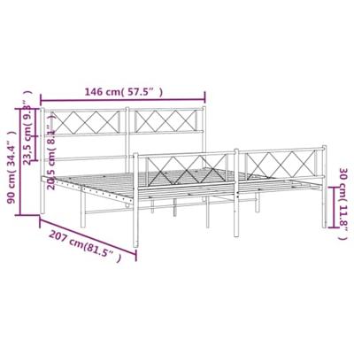 Bedframe met hoofd- en voeteneinde metaal wit 140x200 cm