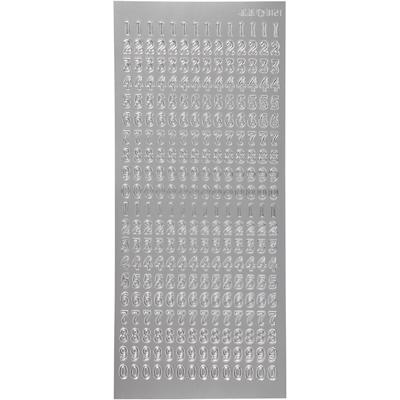 Creativ Company Stickers, cijfers, vel 10x23 cm, zilver, 1 vel